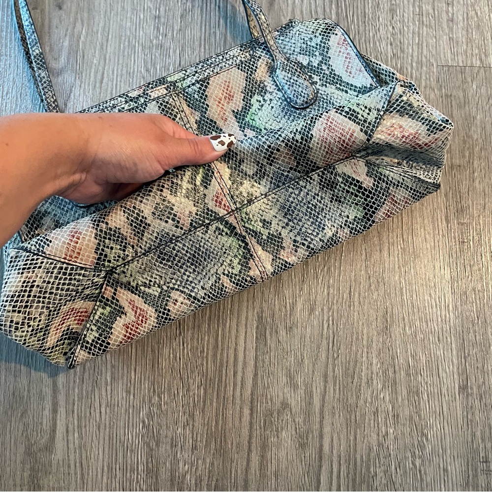 Hobo Friar Multicolor Python Print Leather Satche… - image 5